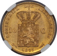 Holandia, 10 Guldenów Wilhelm III 1877 rok, NGC MS 66, /K4/