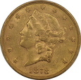 USA, 20 Dolarów Liberty Head 1878 S rok,  PCGS AU 55 
