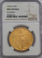 USA, 20 Dolarów St. Gaudens 1924 D rok,  NGC 