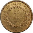 Francja, 20 Franków 1875 A rok, Anioł, Paryż  