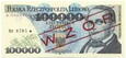 Banknot 100 000 Zł ST. Moniuszko 1990r Seria A /WZÓR/ /UNC