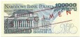 Banknot 100 000 Zł ST. Moniuszko 1990r Seria A /WZÓR/ /UNC