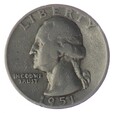 1/4 dolara - Quarter Dollar - Waszyngton - D - USA - 1951 rok