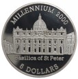 5 dolarów - Milenium - Bazylika św. Piotra -  Liberia - 2000 rok