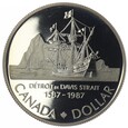 1 dolar - 400 rocznica - Odkrycie Cieśniny Davisa - 1987 rok