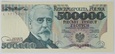 Banknot 500 000 zł 1990 rok - Seria L - BŁĄD DRUKU/PRZESUNIĘCIE