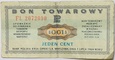 Bon Towarowy 1 cent - 1969 rok - Seria FL