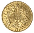 20 Koron - Franciszek Józef I -  Austria - 1915