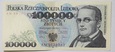 Banknot 100 000 zł 1990 rok - Seria AN