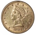 10 Dolarów - USA - Liberty Head -1881 rok 