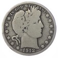 1/2 dolara - Half Dollar - Pół dolara Barbera - S - USA - 1912 rok
