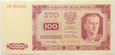 Banknot 100 Złotych - 1948 rok - IH - Banknot Zalaminowany 