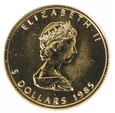 5 dolarów - Liść Klonowy - 1/10 Uncji -  Kanada - 1985 rok