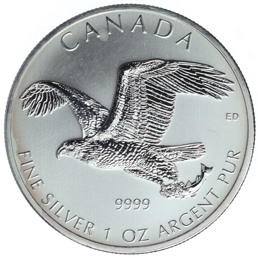 5 dolarów - Ptaki drapieżne - bielik amerykański - Kanada - 2014 r