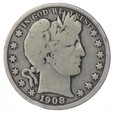 1/2 dolara - Half Dollar - Pół dolara Barbera - D - USA - 1908 rok