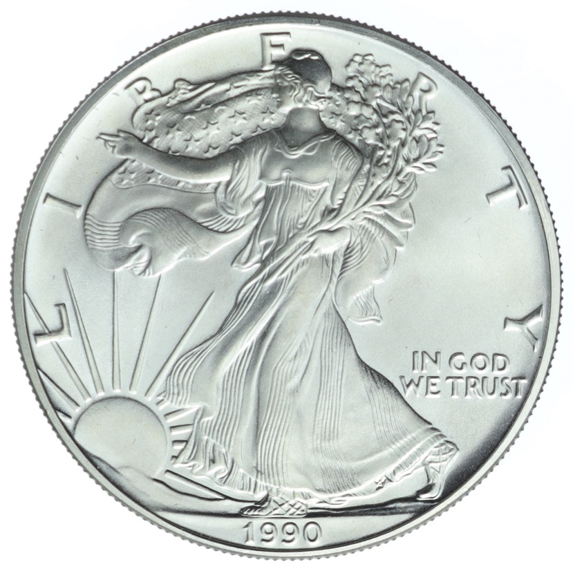 1 dolar -	Amerykański Srebrny Orzeł - USA - 1990 rok 