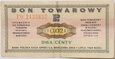 Bon Towarowy 2 centy - 1969 rok - Seria FO