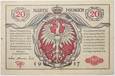 Banknot 20 Marek Polskich - 1916 rok -  A