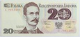 Banknot 20 zł 1982 rok - Seria A