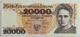 Banknot 20 000 zł 1989 rok - Seria AP