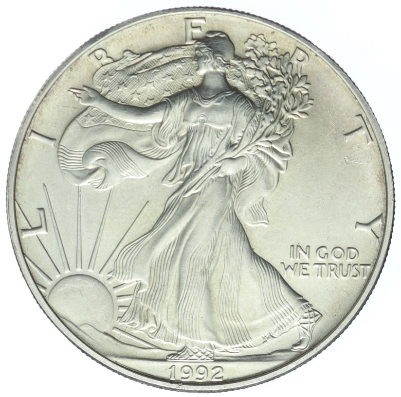 1 dolar -	Amerykański Srebrny Orzeł - USA - 1992 rok 