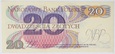 Banknot 20 zł 1982 rok - Seria AK