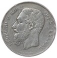 5 franków - Król Leopold II - Belgia - 1873 rok