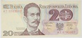 Banknot 20 zł 1982 rok - Seria AT