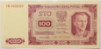 Banknot 100 Złotych - 1948 rok - IH - Banknot Zalaminowany 