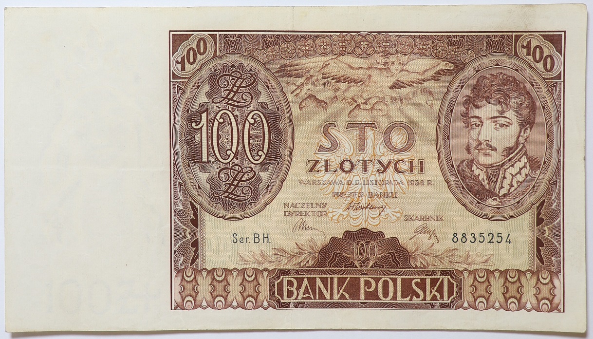 Banknot 100 Złotych 1934 Rok - Seria Ser. B H. - Numimarket.pl