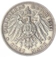 3 Marki - Wilhelm II - Wirtembergia - 1911 rok