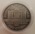 Austria 1,5 euro 2017 filharmonicy. Uncja srebra. Oksyda.