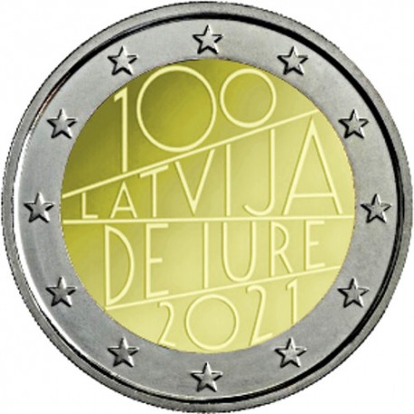 Latvia 2021 - 2 Euro - Latvija De Iure 100