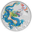 Australia 2024 - Year of the Dragon Ag999.9 1oz Bu TEAL. 