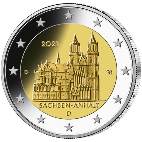 Germany 2 Euro 2021 - Saxony Anhalt Cathedral of Magdeburg A 
