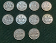 Australia - 6 Pensów six Pence 10 sztuk roczniki 1955-1963 