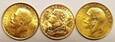 Zestaw złotych monet Szwajcaria Wielka Brytania