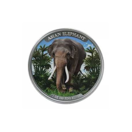 Cambodia 2023 - Asian Elephant Ag999 1oz Coloured
