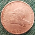 USA 1 Cent 1857 Flying Eagle Orzeł
