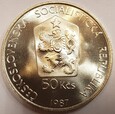 Czechosłowacja 50 koron 1987 Koń Przewalskiego SREBRO STAN!