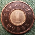 Wielka Brytania One penny Model Pens 1844 Próba RZADKOŚĆ!