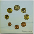 4. Finlandia, 1999, 2000,2001, Zestaw monet obiegowych Euro