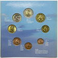 4. Finlandia, 1999, 2000,2001, Zestaw monet obiegowych Euro