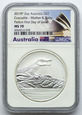 294. Australia, 2 dolary 2019, Krokodyl, 2 oz, Ag999, NGC MS70