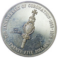 Kajmany 25 Dolarów 1978, Koronacja, Berło, st. L-