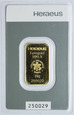 Heraeus, Szwajcaria, sztabka złota, 10 gramów, st. 1
