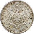 90. Prusy, 3 marki 1908 A, Wilhelm II, st. 3+