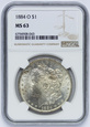 USA 1 dolar 1884 O, Morgan Dollar, NGC MS63