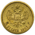 Rosja 5 Rubli 1901 ФЗ - Mikołaj II, Złoto
