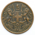 389. Indie Brytyjskie, East India Company, 1/2 piece 1853, Wiktoria